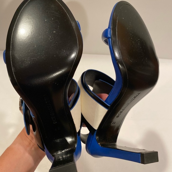 BCBGMaxAzria Nell sandals Heels black blue 6.5 - Picture 6 of 11